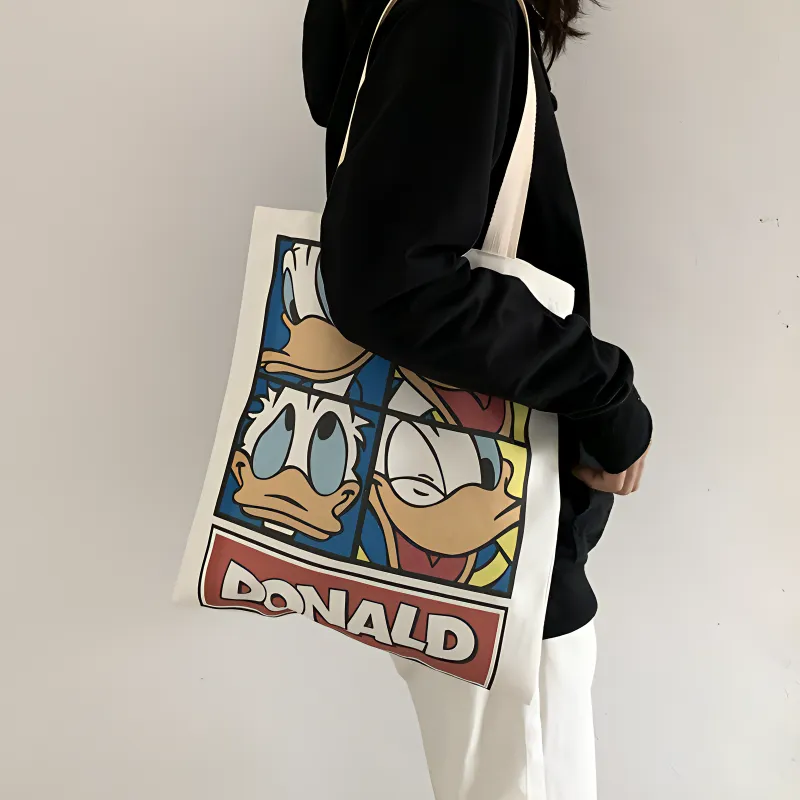 Disney Canvas Shoulder Bag Unisex Ba White-1