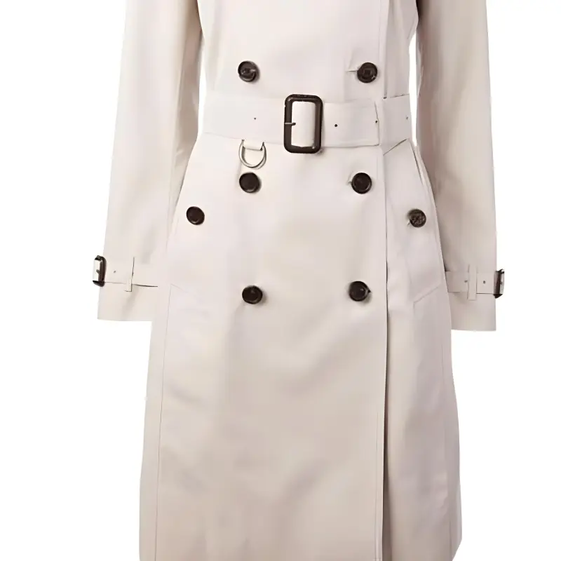 Burberry Trench Coats Women's White-4