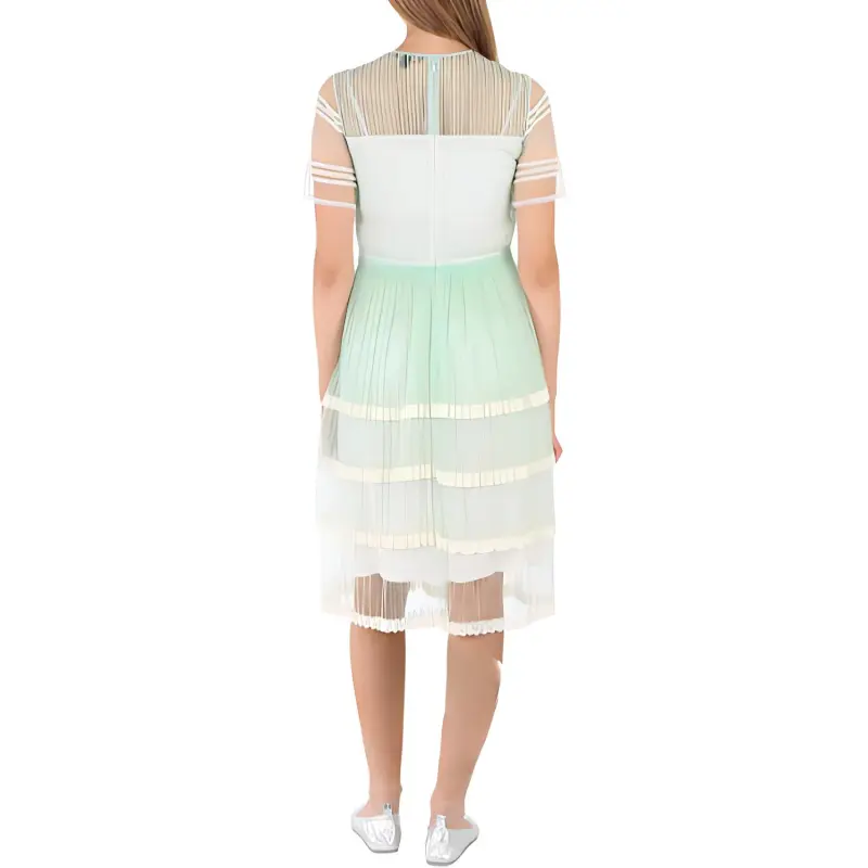 Burberry Short Sleeved Dress Women's Mint Green-2