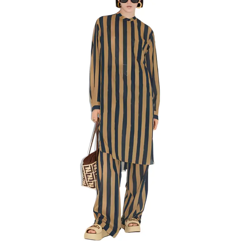 FENDI SS24 Long Sleeved Dresses Women's Yellow-2