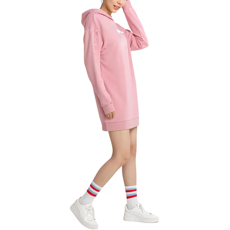 PUMA Long Sleeved Dresses Women's Pink Purple-2