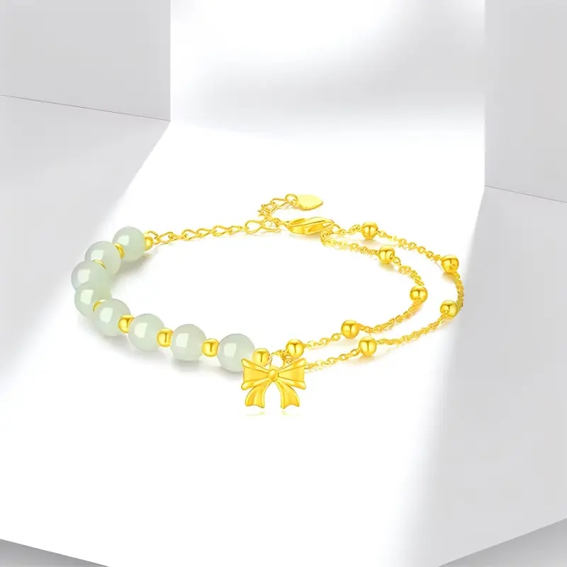 FUSSEM Bracelets Pale Greenish White Jade Women's-3
