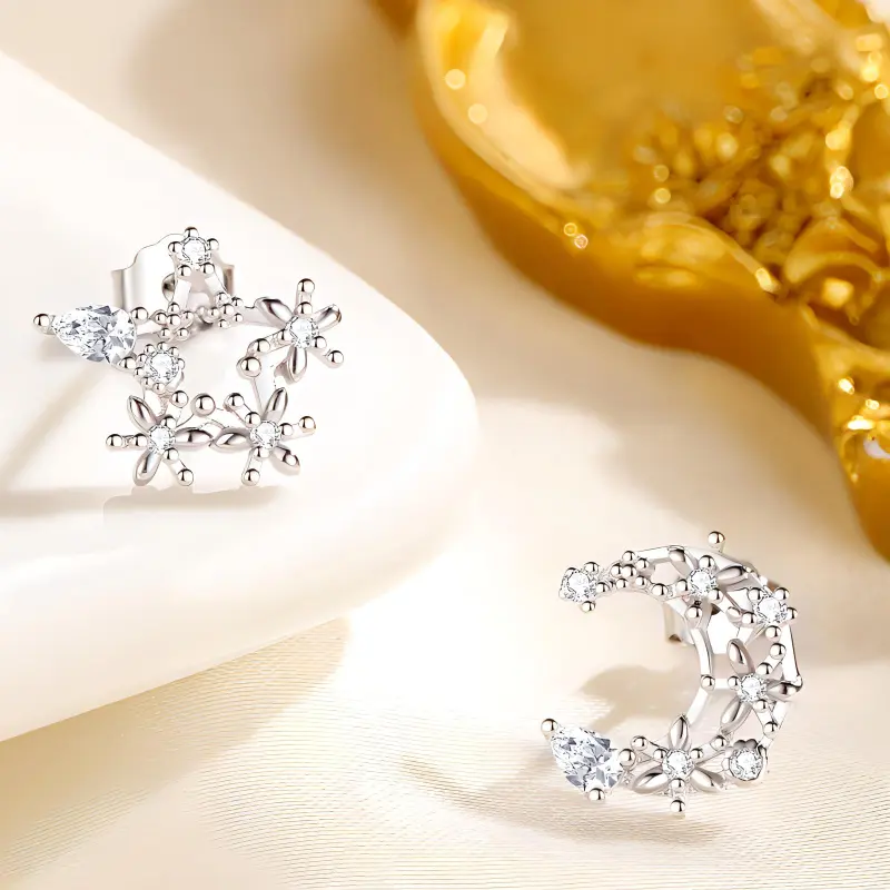 UX S925 Silver Stud Earrings Women's-3