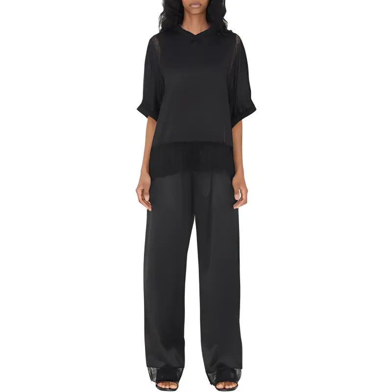 Burberry Elasticated waistband Silk Trousers-1