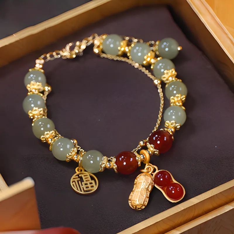 Chongqing Gold Store Chalcedony Jade Bracelets Unisex-2