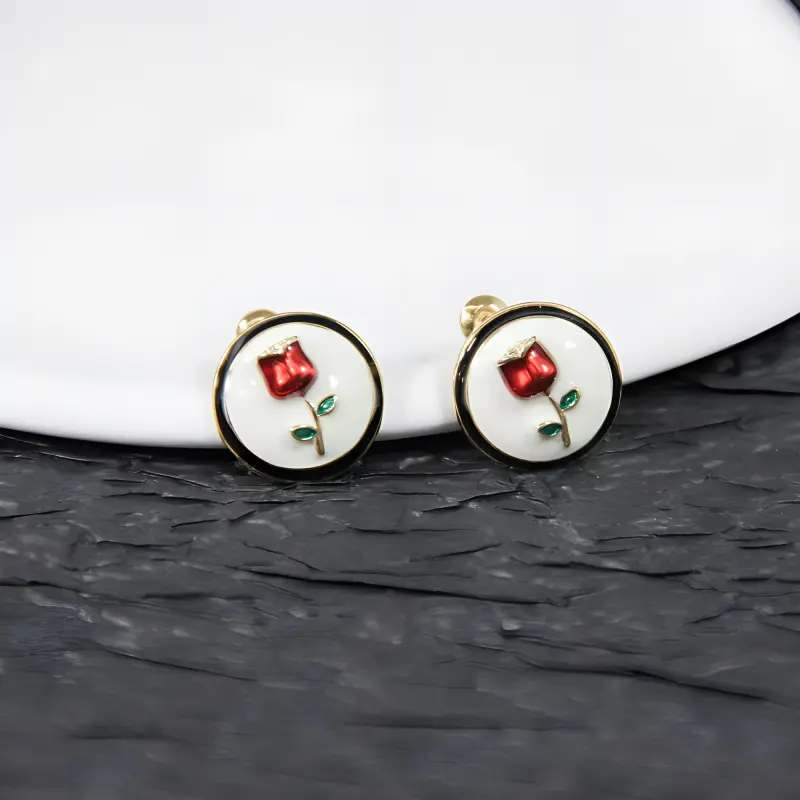 Vegetarian S925 Silver Stud Earrings Women's-4