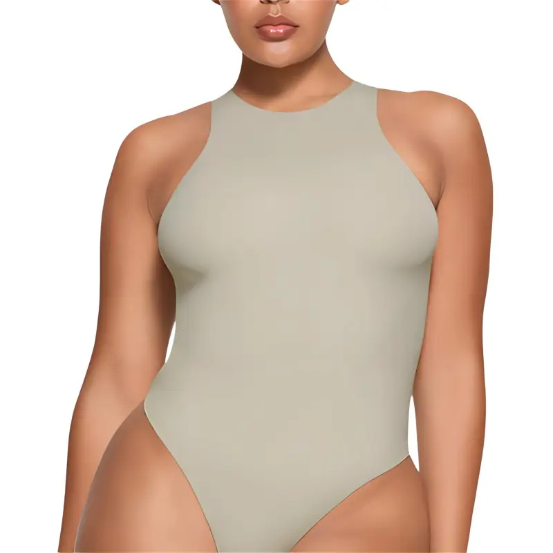 SKIMS FITS EVERYBODY HIGH NECK BODYSUIT Bodysuits Women's TALC/Talc-1