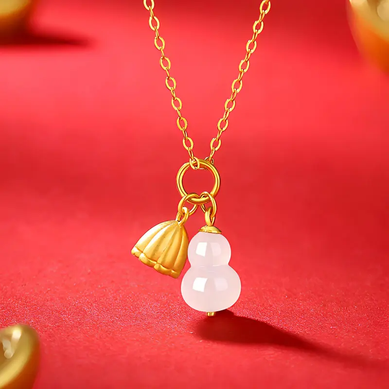 CHINA GOLD Hetian Jade Necklaces White Jade/Pale Greenish White Jade Women's-1