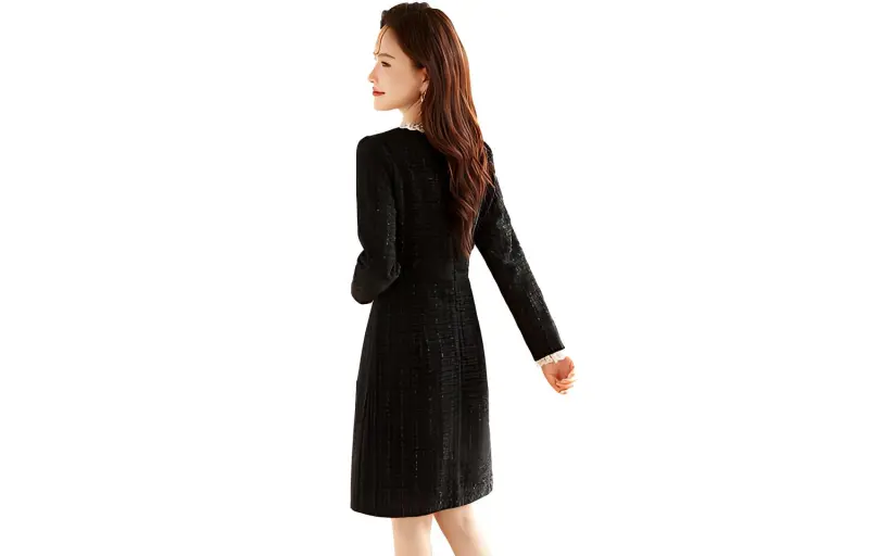 Still Quiet Long Sleeved Dress Women's Black-1