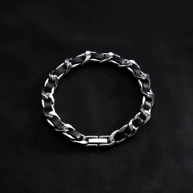 CRUISO Leather Metal Bracelets Unisex-4