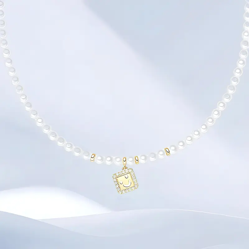 SHEEHHYY Alloy Shell Pearl Necklaces Unisex-2