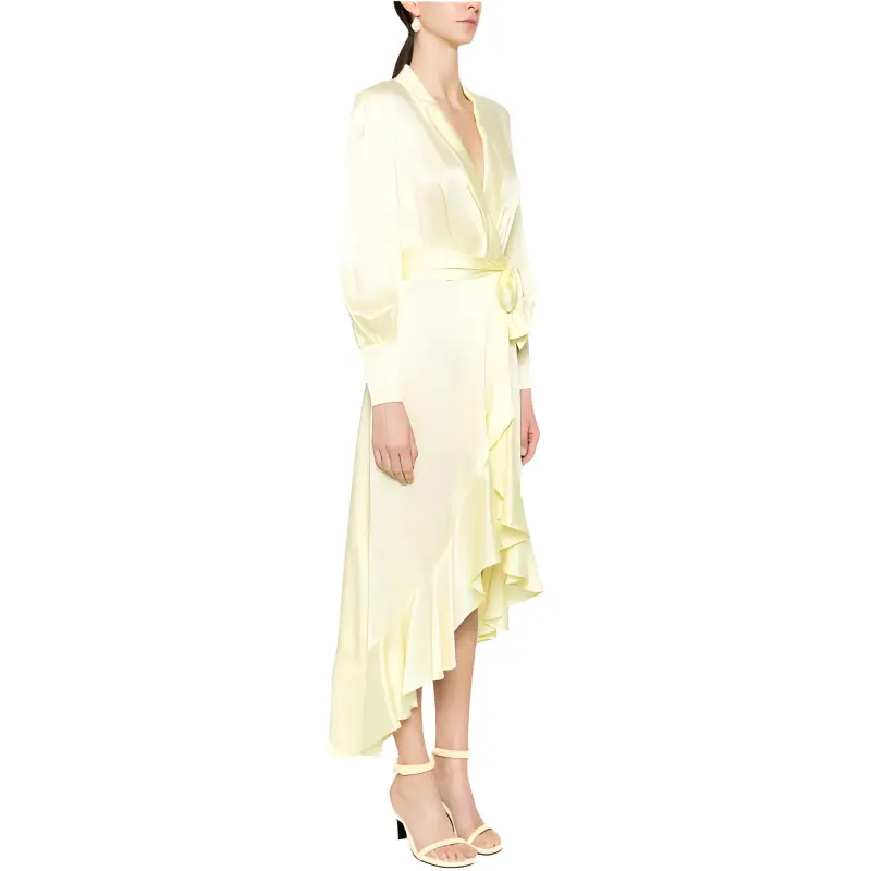 Zimmermann V Neck Asymmetric Hem Midi Dress-4