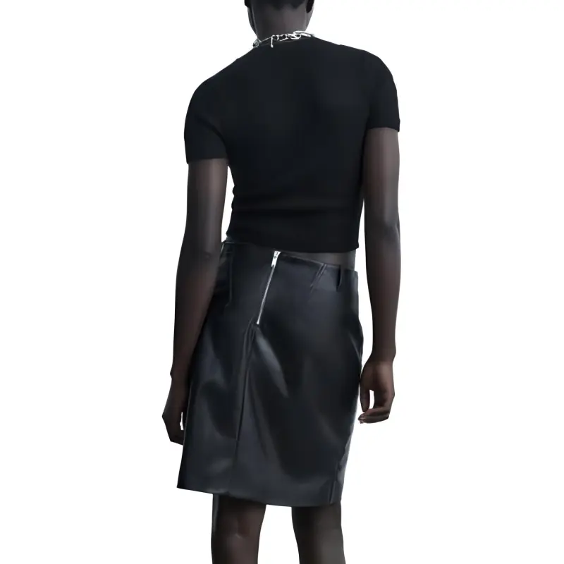 ZARA Crop Tops Women's Black-3