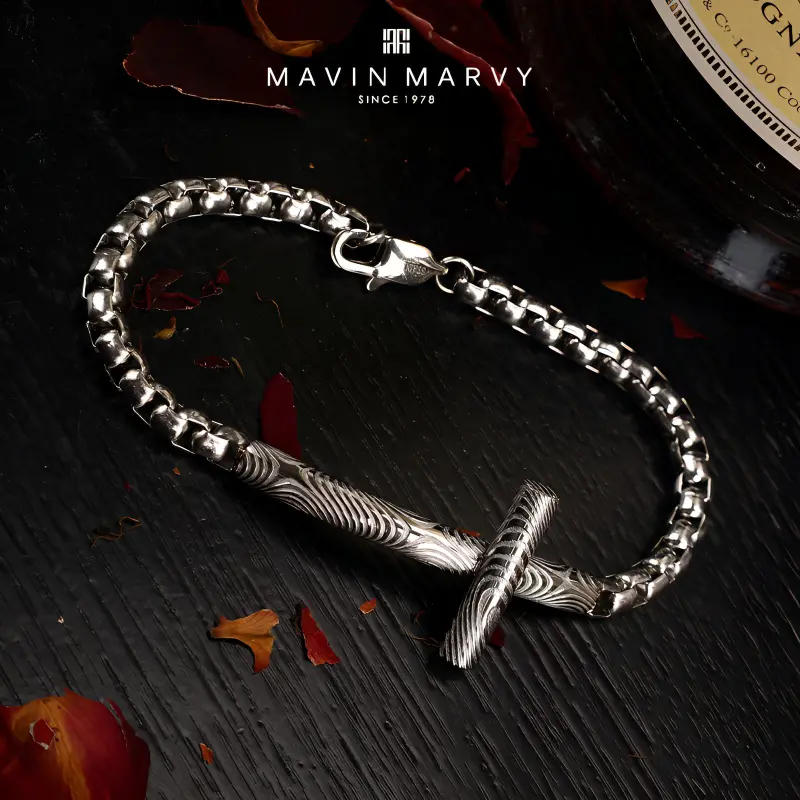 MAVIN MARVY Damascus Steel Bracelets Unisex-3