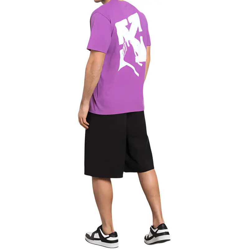 OFF WHITE T Shirt, Regular Fit Men's Purple-4