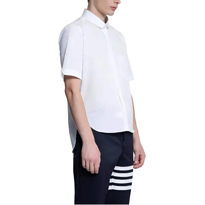 THOM BROWNE Poplin Round Hem Shirt-2