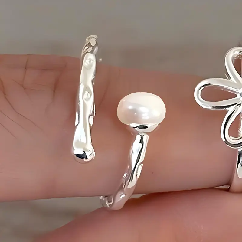 ZHENZHUAOMI Pearl Rings Women's-3