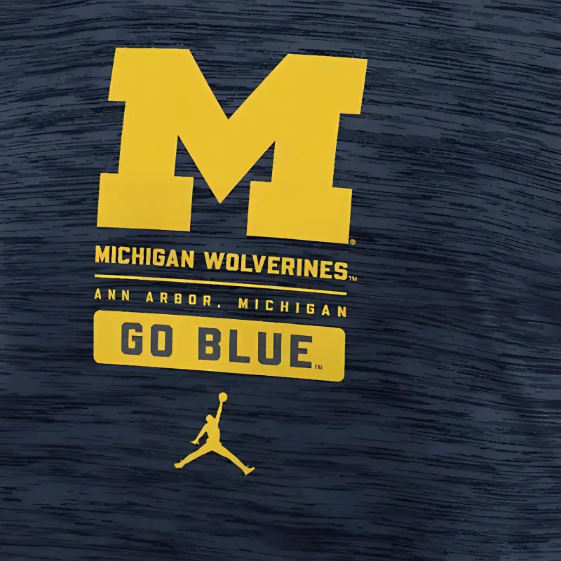 Jordan Michigan Wolverines Campus Center Block Velocity Men's Nike Dri FIT College T Shirt-2