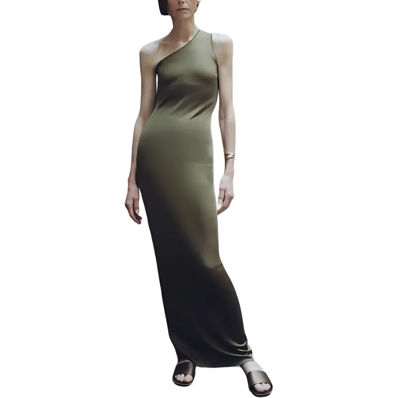 SAINT LAURENT One Shoulder Maxi Dress-2
