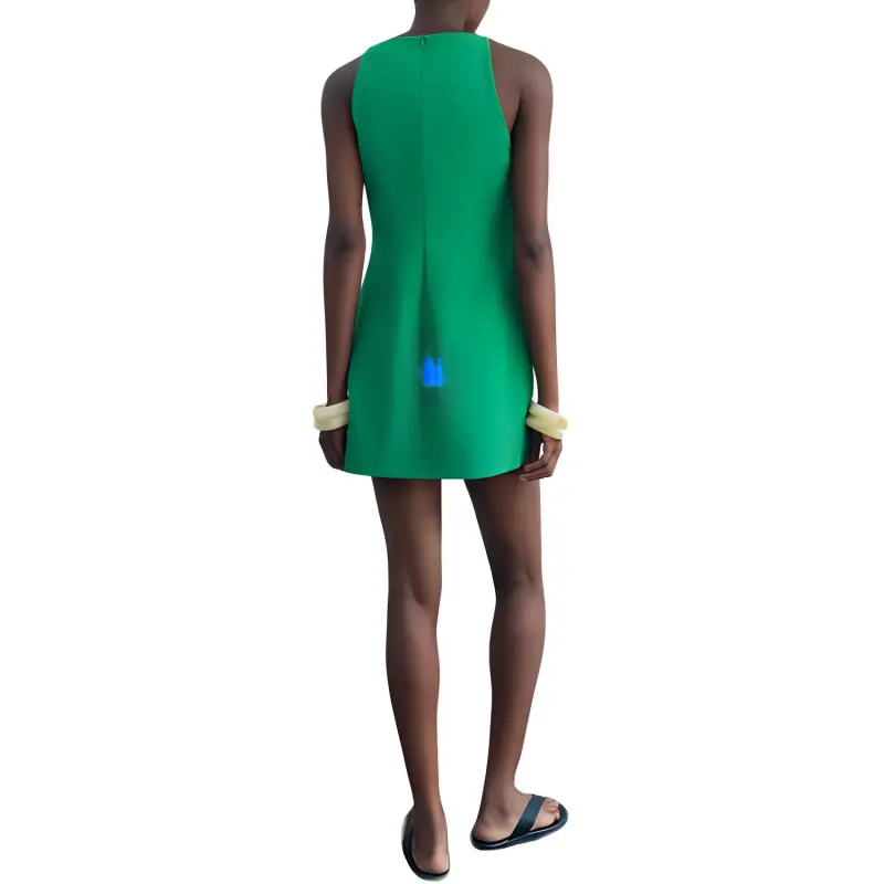 ZARA ZW Series Slip Dresses Women's Green-3