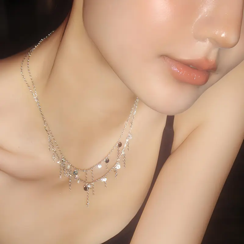 BOONEE ALUS White Gold Plated Copper Necklaces Women's-1