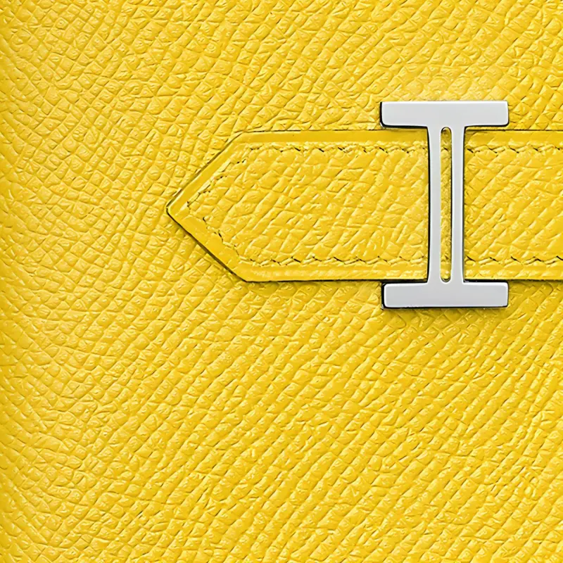 HERMES Bearn Epsom Calfskin Wallet Mini Women's Naples Yellow-2