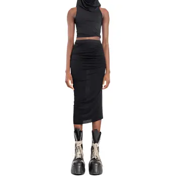 RICK OWENS Lilies Svita Knee Skirt Black