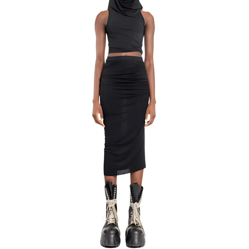 RICK OWENS Lilies Svita Knee Skirt Black-1