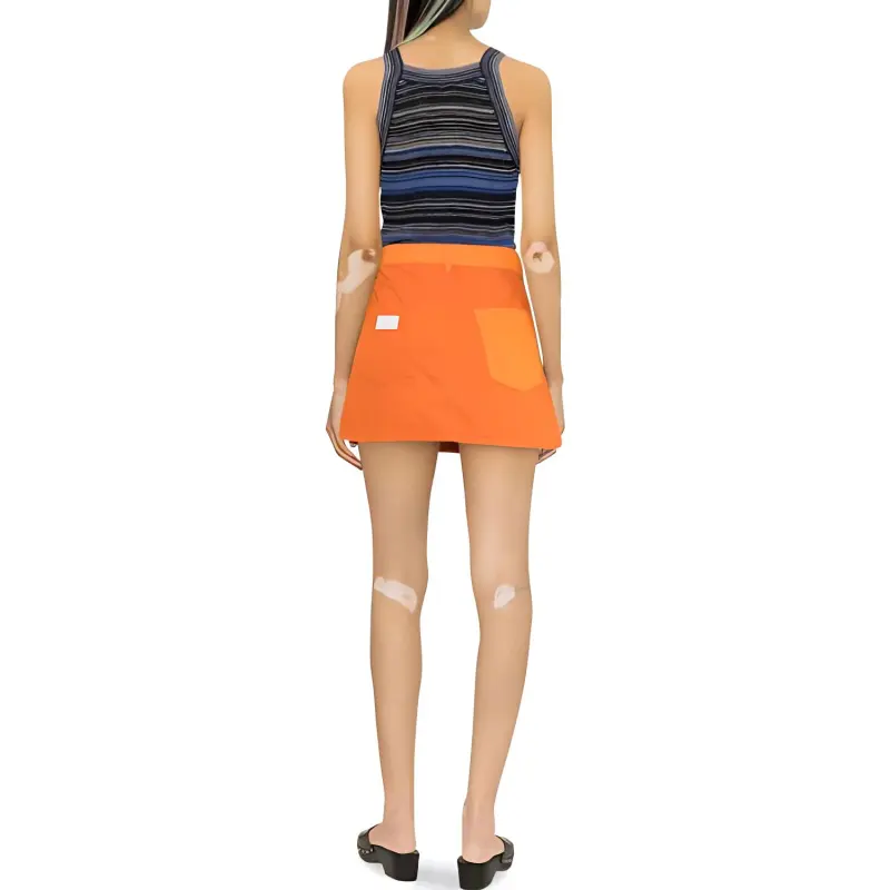 GANNI Casual Short Skirts Women's Orange-3