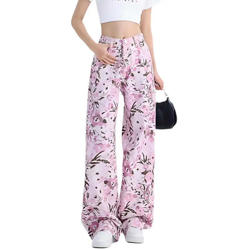YINLEI Jeans Women's Pink-1