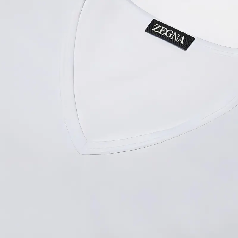 Ermenegildo Zegna V Neck Short Sleeved T Shirt-1