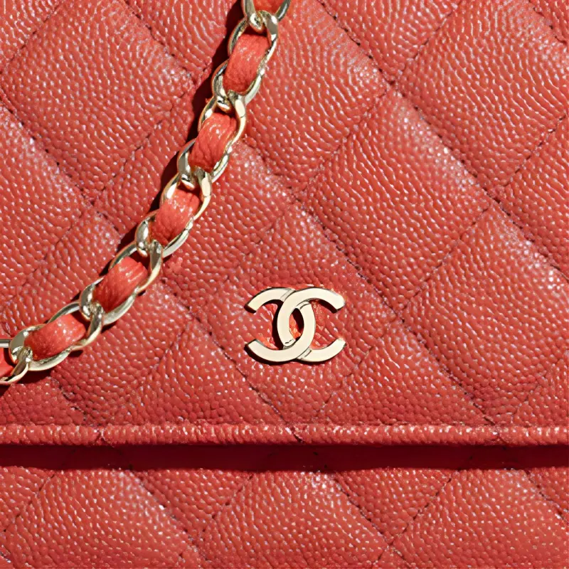 CHANEL WOC Calfskin Chain Bag, Wallet, Shoulder Bag, Crossbody Bag Women's Red-4