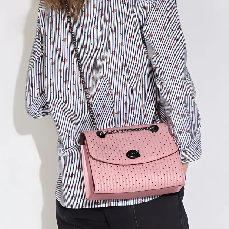 COACH Parker Lambskin Crossbody Bag Shoulder Bag Medium Size Women's Cherry Blossom Pink-3