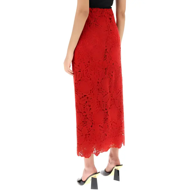 Valentino Lace Detailed Pencil Skirt-2