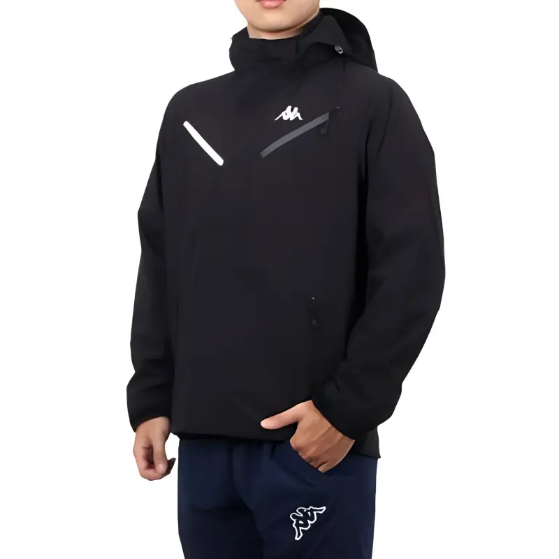 Kappa Jackets Coats Unisex Black Silver-2