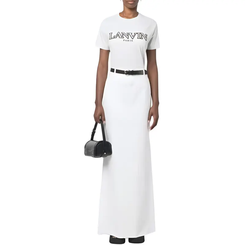 Lanvin Classic Curb Embroidered Crewneck T Shirt-2