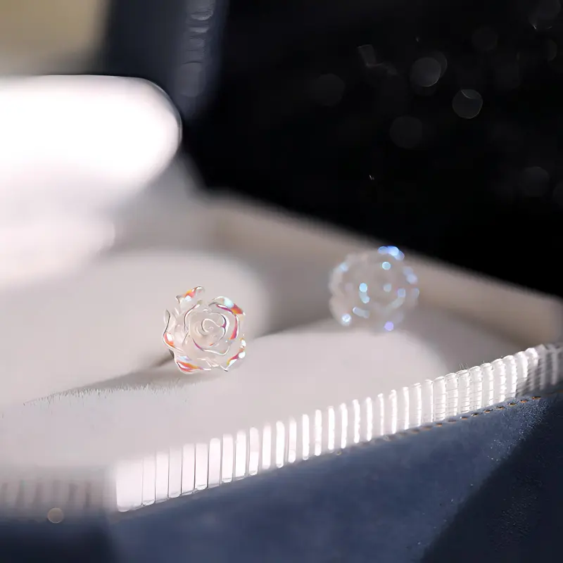 NVBBK Sterling Silver Stud Earrings Women's-3