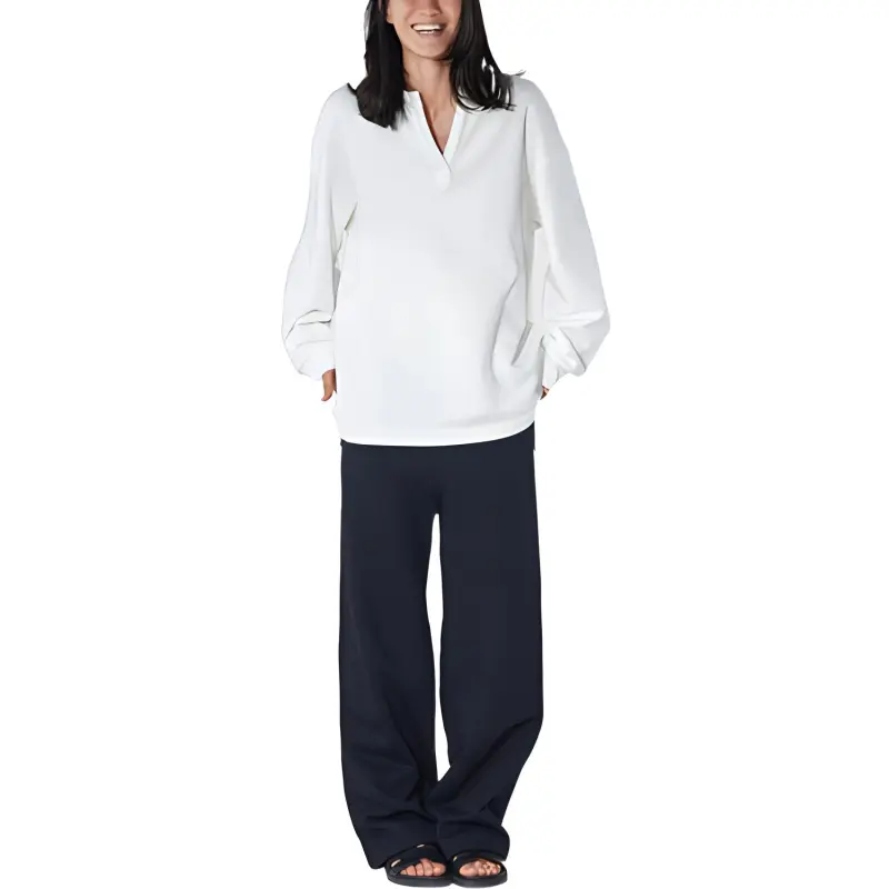 Fax Copy Express Wide Leg Moderate Casual Pants All Unisex Black-3