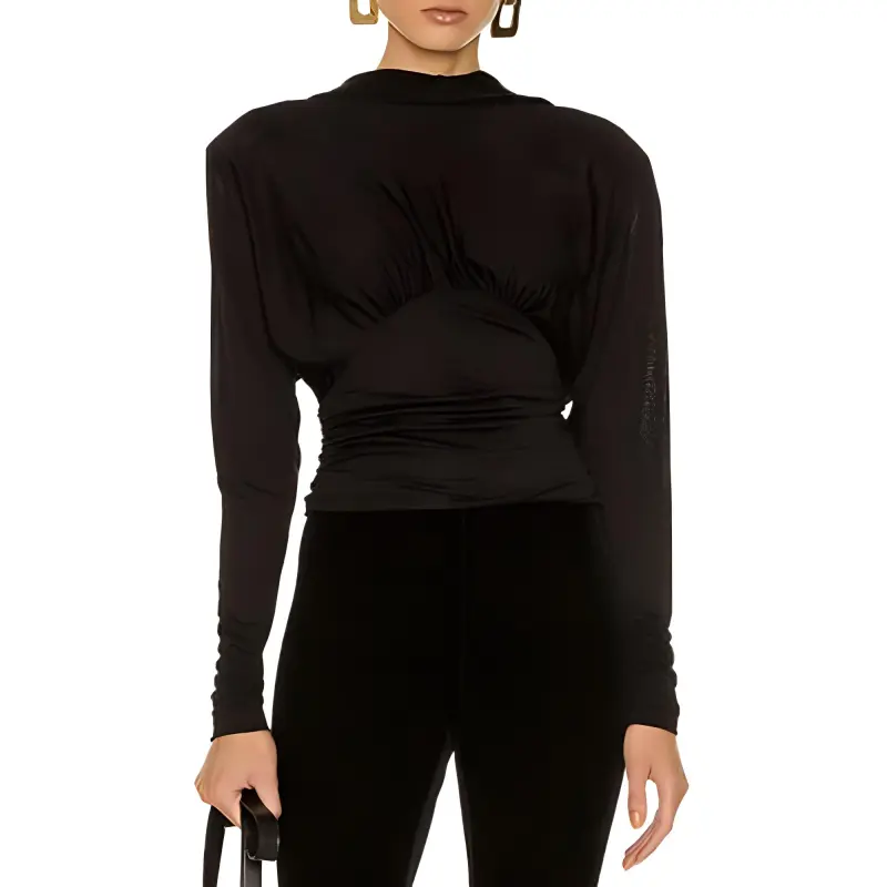 SAINT LAURENT Backless Long Sleeved Top-3