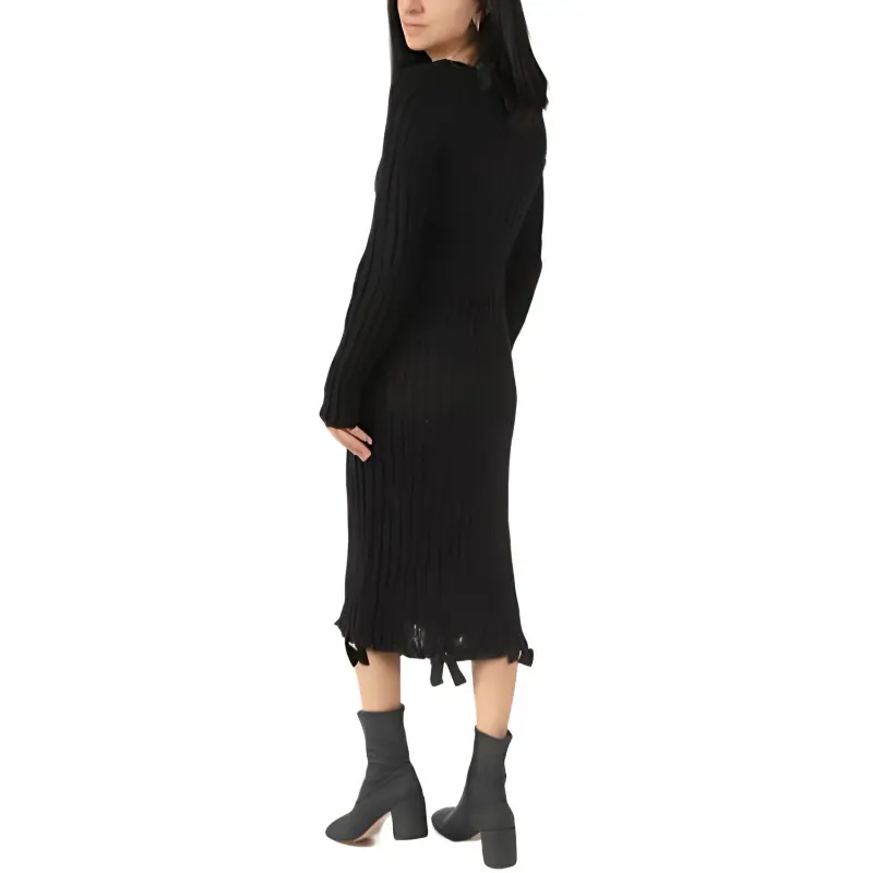 MM6 Maison Margiela Long Sleeved Dresses Women's Black-3