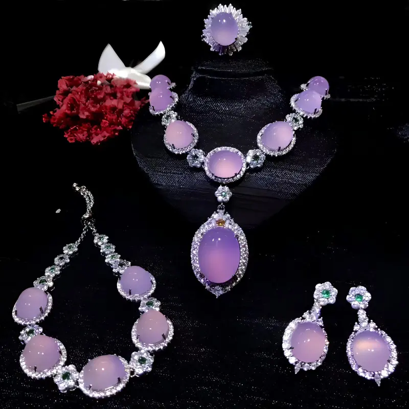 JUNWEN Chalcedony Necklaces Women's-5