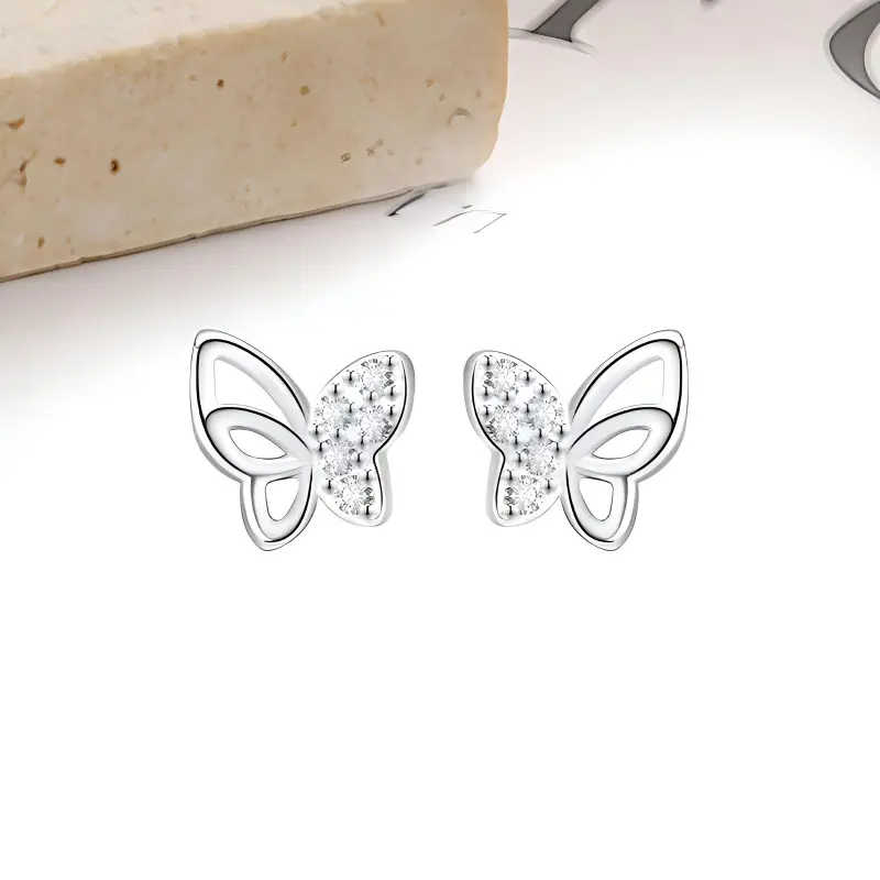 MIDNIGHT MOMENT S999 Silver Stud Earrings Women's-3