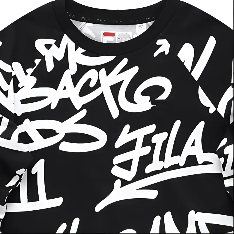 FILA FUSION Crop Tops Women's Black Sole Baymax-5