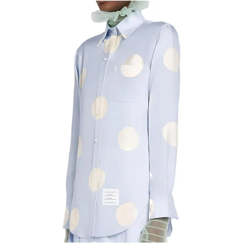 THOM BROWNE Polka Dot Long Sleeved Buttoned Shirt-3