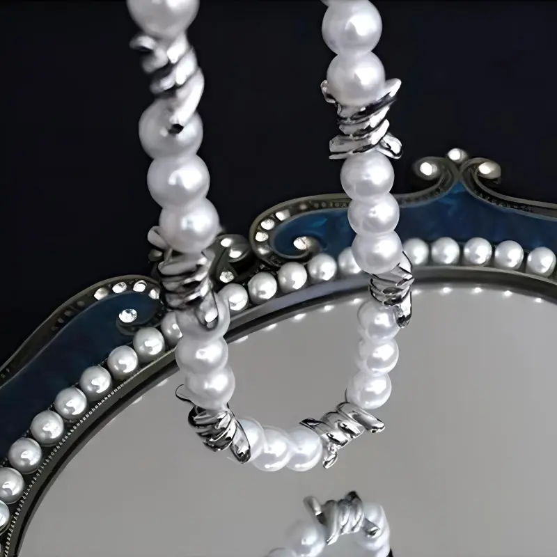 MOVER Necklaces Unisex Thorn Round Bead Patchwork Necklace-3