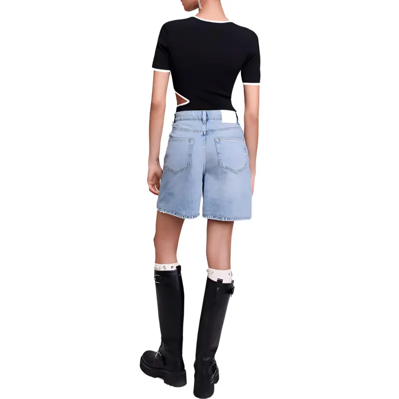 Maje Denim Shorts Women's Blue-2