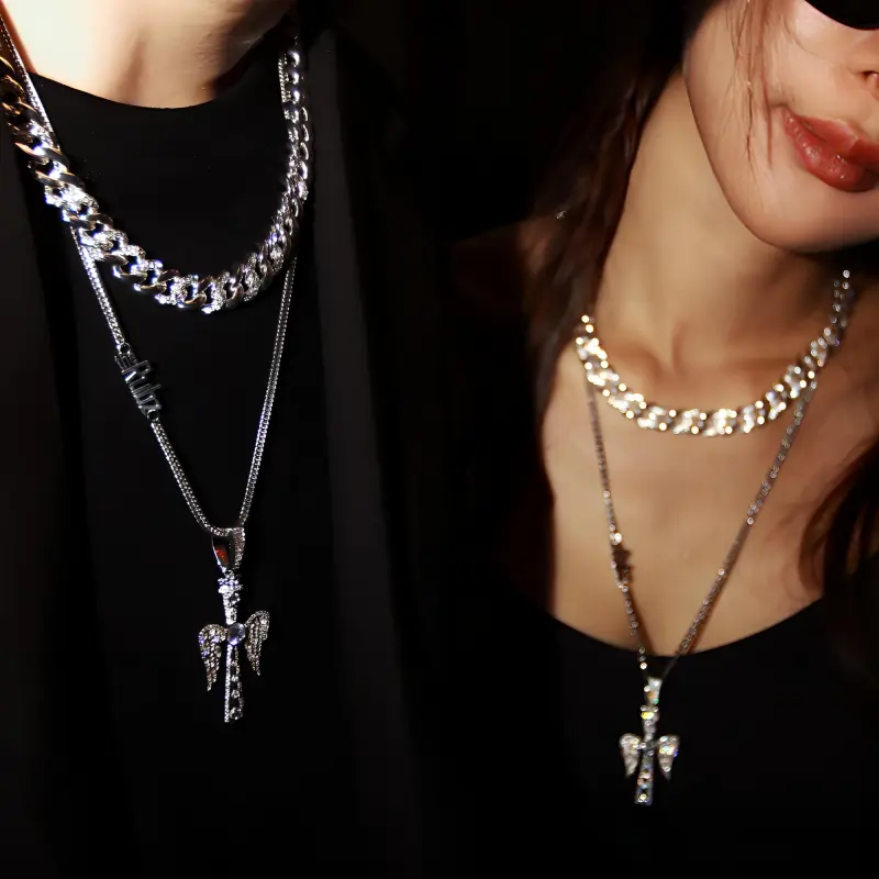TheRubz Alloy Zircon Pendant Necklaces Unisex-1