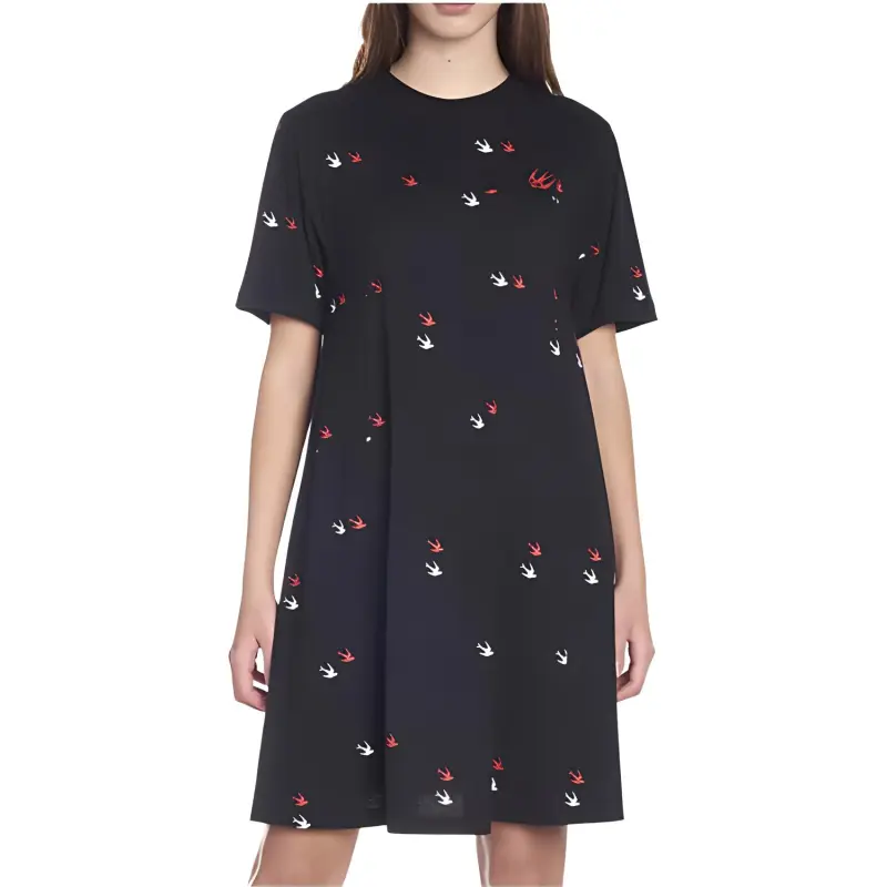 Alexander McQueen Short Sleeved Dresses Women's Black-2