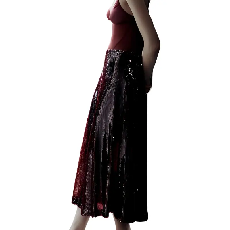 ZARA Valentine's Day Collection SS25 Casual Long Skirts Women's Red-2