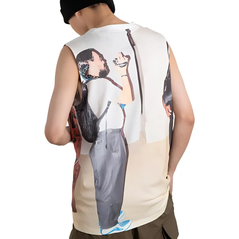Crying Center Tank Top Unisex White-3